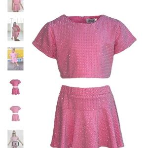 Lola and the boys Pink Sparkle skirt and top